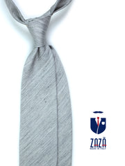 Cravatta grigia sartoriale sfoderata DAFNE in lino/seta