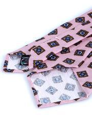 Cravatta rosa sartoriale sfoderata SATURNIA in lino/seta