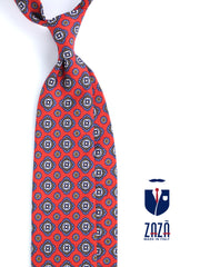 MARIKA unlined tailored red tie in linen/silk