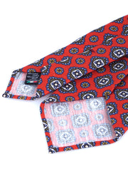 MARIKA unlined tailored red tie in linen/silk