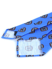 Cravatta azzurra sartoriale sfoderata SAMMY in lino/seta