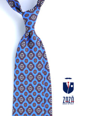 Cravatta celeste sartoriale sfoderata MARIKA in lino/seta