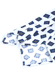 Cravatta bianca sartoriale sfoderata SATURNIA in lino/seta