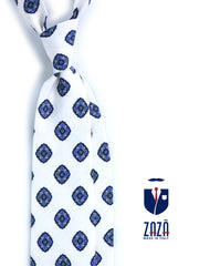 Cravatta bianca sartoriale sfoderata SAMMY in lino/seta