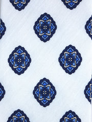 Cravatta bianca sartoriale sfoderata SAMMY in lino/seta