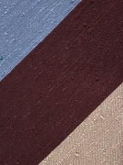 Cravatta 3 pieghe sfoderata beige/grigio/marrone in seta shantung TRIGA