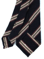 GRANTA 3-fold unlined black shantung silk tie