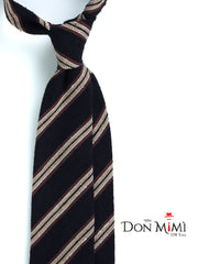 GRANTA 3-fold unlined black shantung silk tie