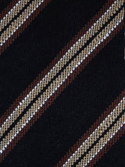 GRANTA 3-fold unlined black shantung silk tie