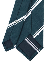 Cravatta 3 pieghe sfoderata verde BIRTO 100% seta shantung