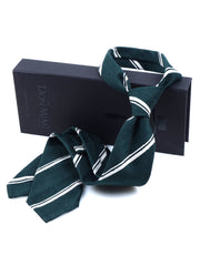 Cravatta 3 pieghe sfoderata verde BIRTO 100% seta shantung