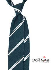 Cravatta 3 pieghe sfoderata verde BIRTO 100% seta shantung