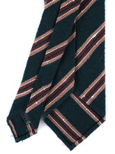 Cravatta 3 pieghe sfoderata verde in seta shantung GRANTA