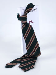 Cravatta 3 pieghe sfoderata verde in seta shantung GRANTA