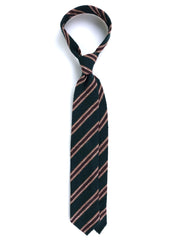 Cravatta 3 pieghe sfoderata verde in seta shantung GRANTA