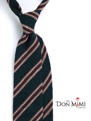 Cravatta 3 pieghe sfoderata verde in seta shantung GRANTA