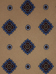 Cravatta beige 7 pieghe CHARLY in seta lusso stampata inglese