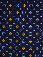 Cravatta blu 7 pieghe LUDICA in seta lusso stampata inglese