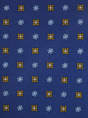 Cravatta blu 7 pieghe NAPOLI in seta lusso stampata inglese