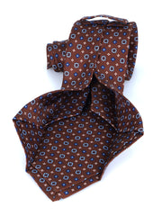 SAMANTHA 7-fold tie in English printed silk Brown