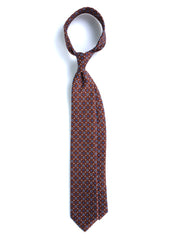 SAMANTHA 7-fold tie in English printed silk Brown