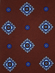 Cravatta marrone 7 pieghe CHARLY in seta lusso stampata inglese