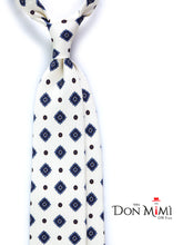 Cravatta color burro 7 pieghe CHARLY in seta lusso stampata inglese