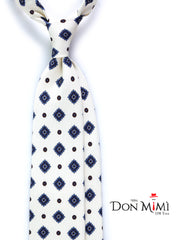 Cravatta color burro 7 pieghe CHARLY in seta lusso stampata inglese