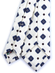 Cravatta color burro 7 pieghe CHARLY in seta lusso stampata inglese