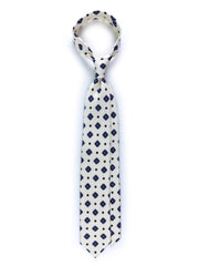 Cravatta color burro 7 pieghe CHARLY in seta lusso stampata inglese