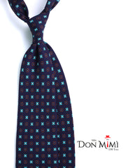 ZANBI 7-fold blue tie in luxury English printed silk