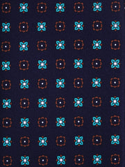 ZANBI 7-fold blue tie in luxury English printed silk
