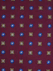 Cravatta bordeaux 7 pieghe NAPOLI in seta lusso stampata inglese