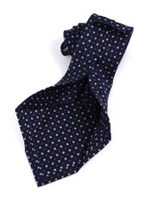 Cravatta 7 Pieghe CRIMSON seta stampata inglese blu scuro
