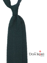 Cravatta in maglia di seta verde PROCIDA con punta a V