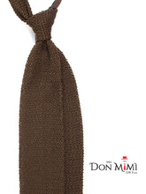 Cravatta tricot in seta verde oliva PROCIDA con punta a V