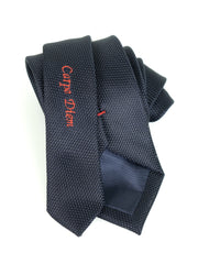 3 Fold Tie SEMANTICA in Silk Gauze Dark Blue Carpe Diem