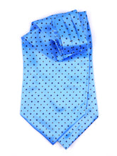 Ascot doppia punta celeste in seta raso stampata DADDY