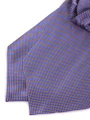 Ascot doppia punta blu in seta raso stampata DELICE