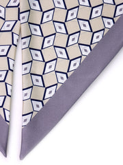 foulard twilly DOUG in seta stampata beige