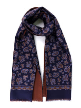 Sciarpa doppiata in seta\lana stampata DRESSY blu
