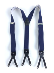 Bretella a Y in elastico con lacci clip e componenti in pelle nera ELASTIC Blu