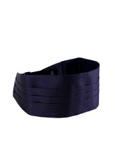 Fascia da Smoking Blu ELEGANZA in seta tessuta