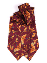 Ascot doppia punta bordeaux in seta stampata FAGGIANO