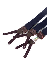 Bretella blu a Y in seta shantung con lacci in tessuto e clip FARMA