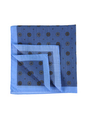 XL pocket square in pure cotton SFINGE in aviation blue