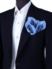 XL pocket square in pure cotton SFINGE in aviation blue