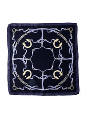 Fazzoletto da taschino nero XL in seta stampata REINS