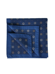 Fazzoletto da taschino XL blu in puro cotone SFINGE