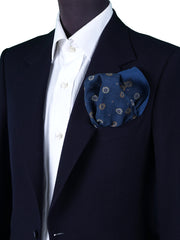 Fazzoletto da taschino XL blu in puro cotone SFINGE